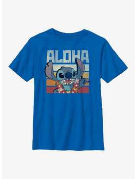 Disney Lilo And Stitch Says Aloha Youth T-Shirt, , hi-res