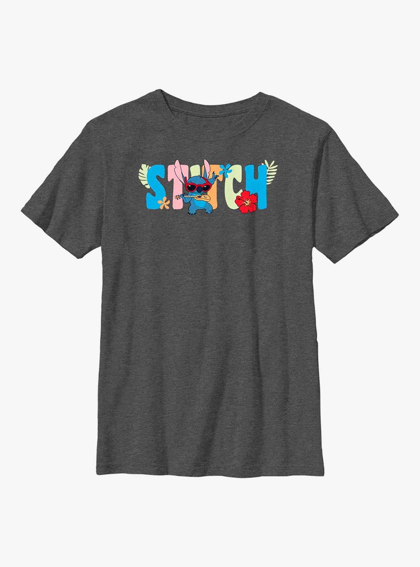 Disney Lilo And Stitch Tropic Shades Youth T-Shirt, CHAR HTR, hi-res