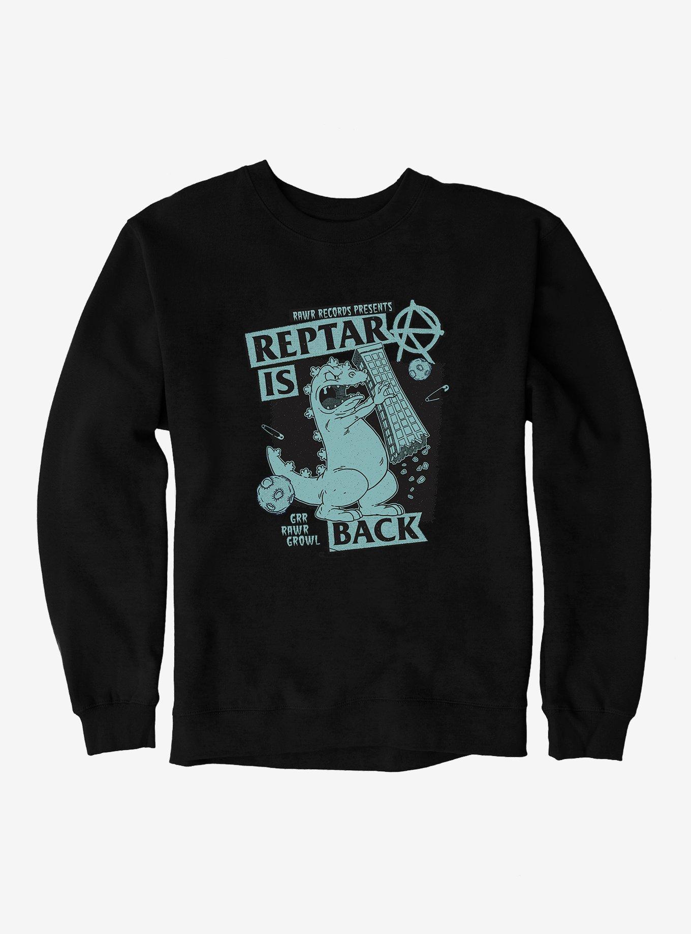Rugrats Punk Poster Reptar Is Back Sweatshirt, BLACK, hi-res
