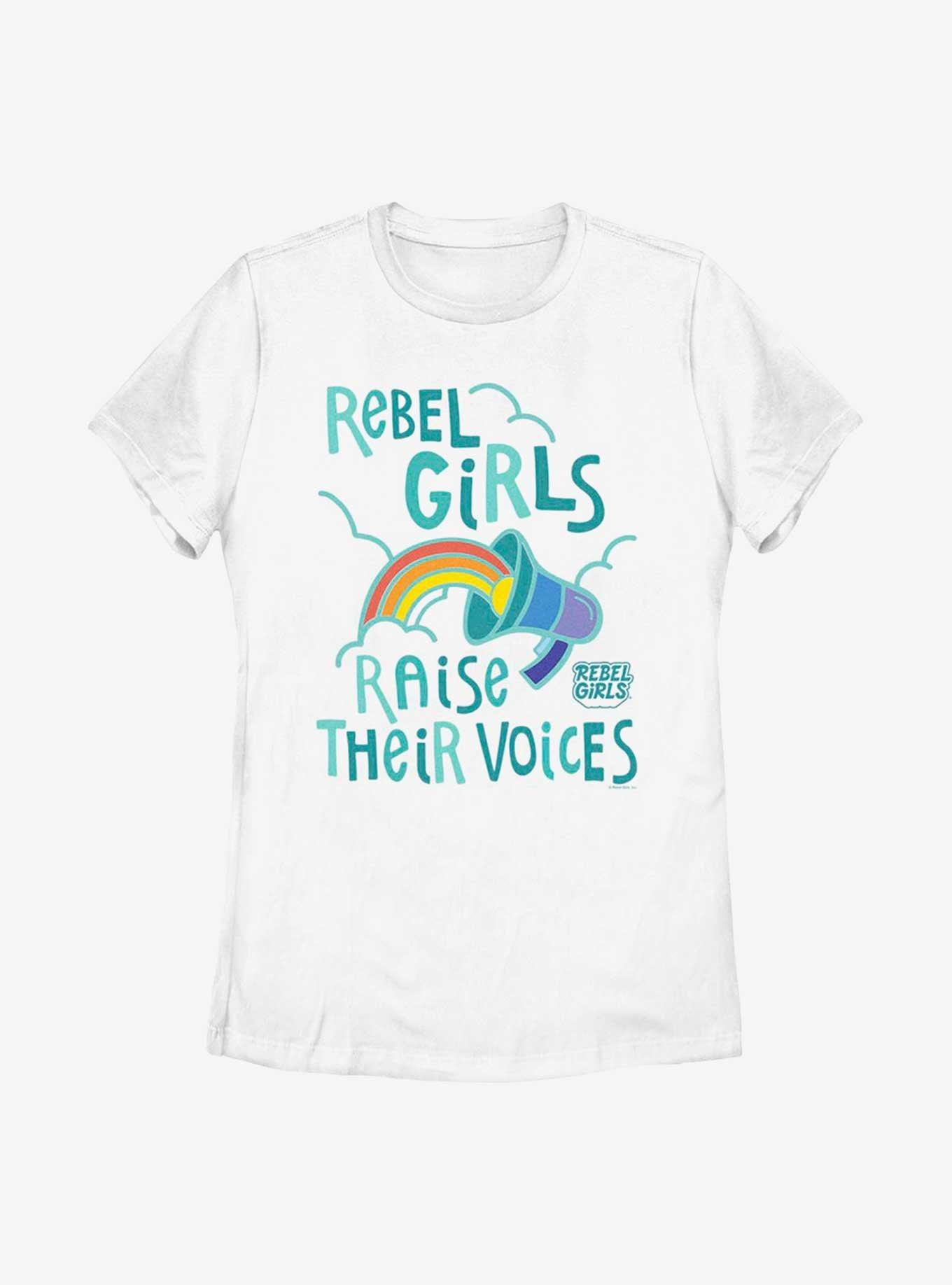 Rebel Girls Raise Their Voices Womens T-Shirt, , hi-res