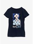 Rebel Girls Eileen Gray Cubes Youth Girls T-Shirt, NAVY, hi-res