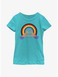 Rebel Girls Hand Heart Rainbow Youth Girls T-Shirt, TAHI BLUE, hi-res