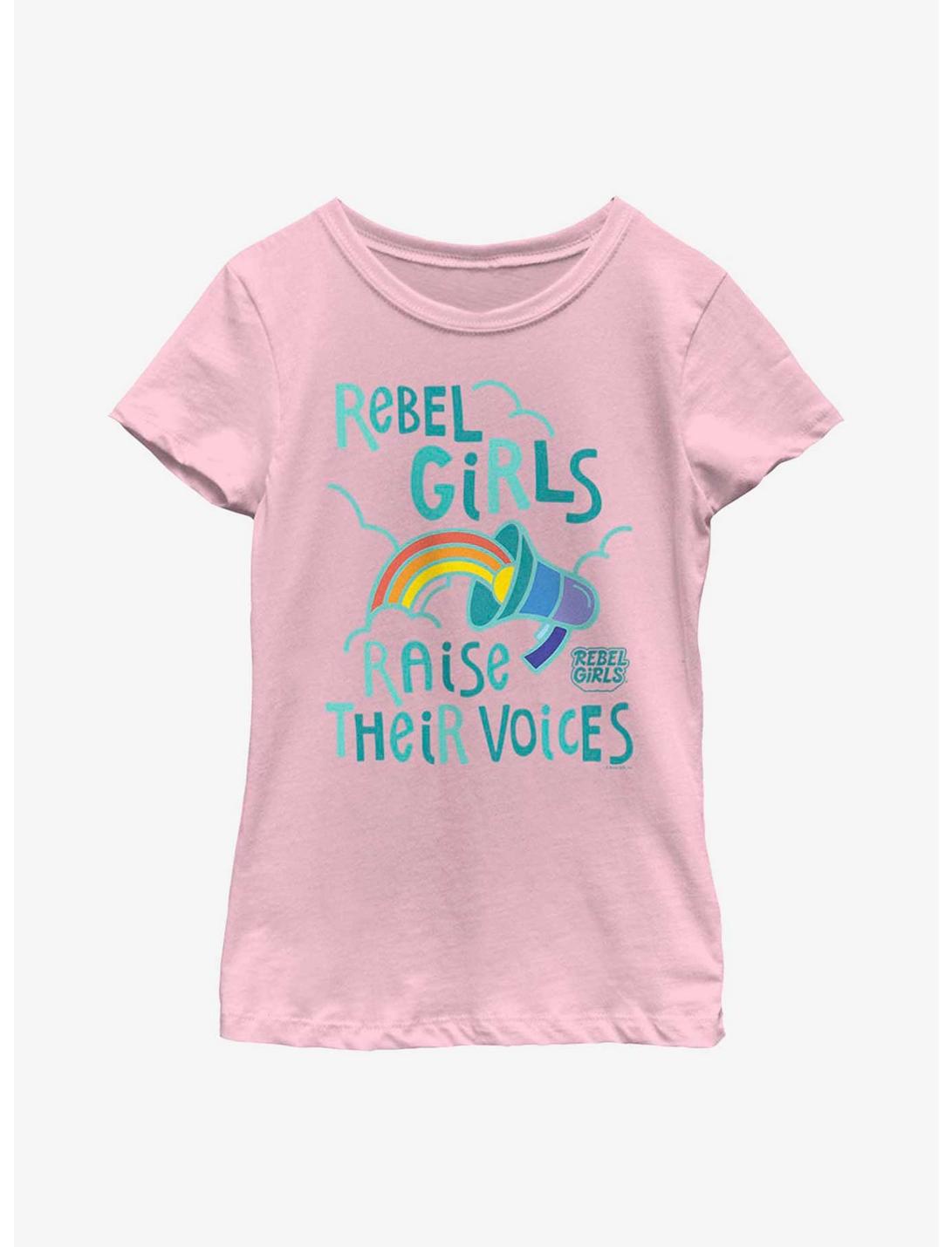 Rebel Girls Raise Their Voices Youth Girls T-Shirt, PINK, hi-res