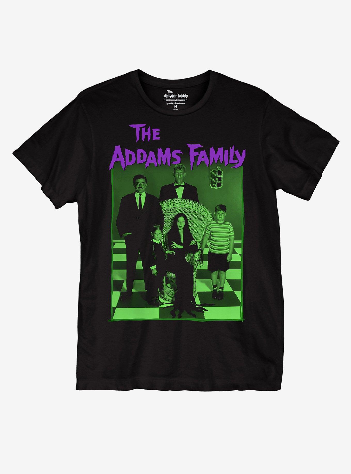 The Addams Family Portrait Boyfriend Fit Girls T-Shirt, MULTI, hi-res