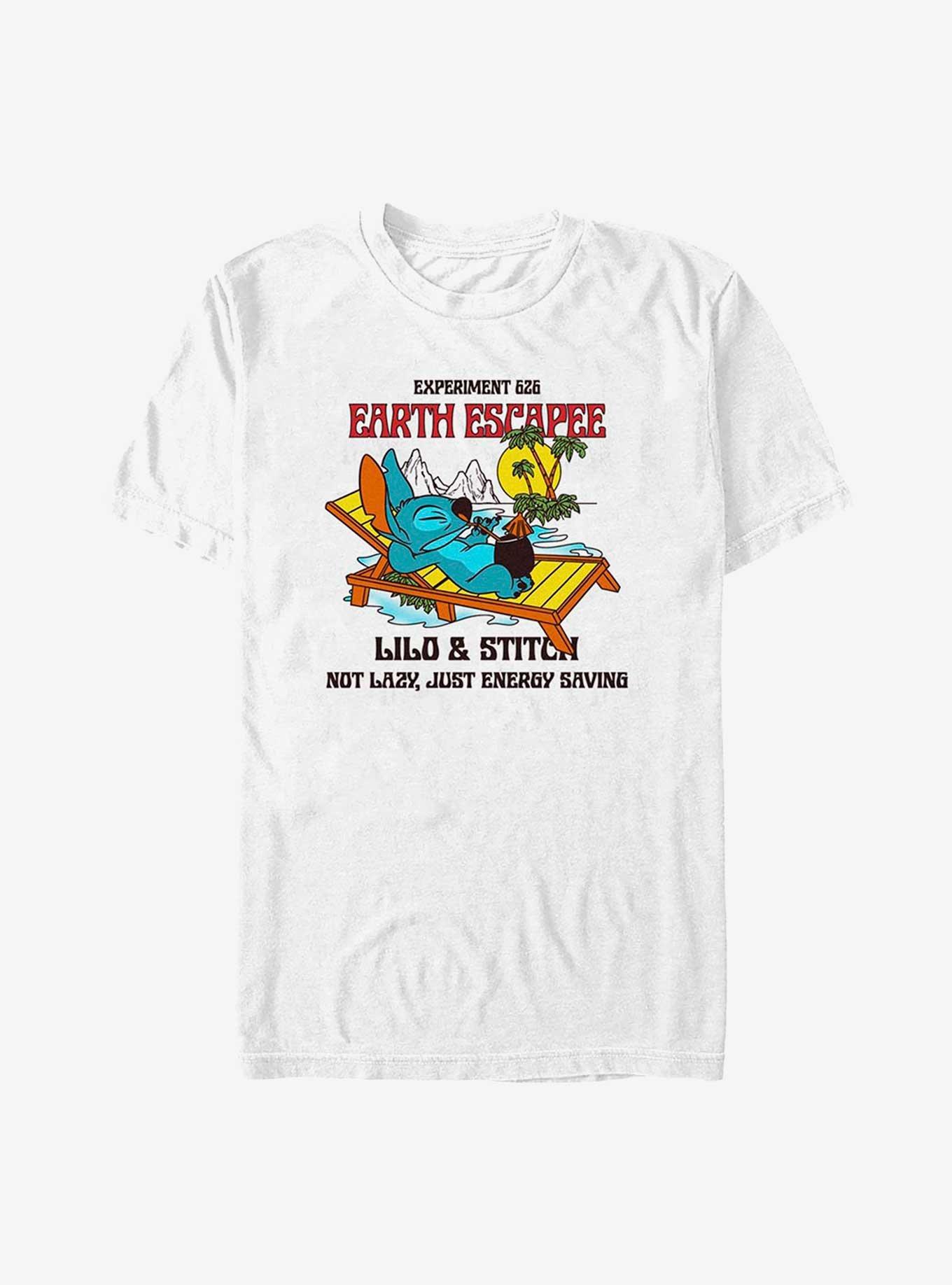 Disney Lilo And Stitch Lazy Stitch Back T-Shirt, WHITE, hi-res view 1