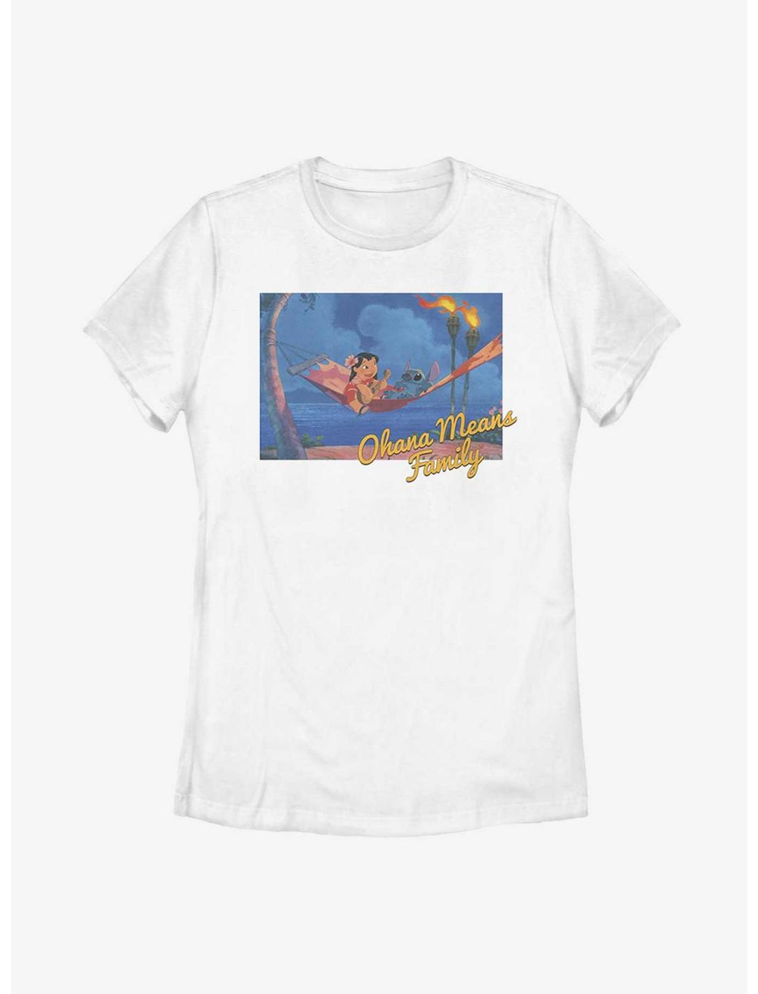 Disney Lilo And Stitch Ohana Hammock Womens T-Shirt, WHITE, hi-res
