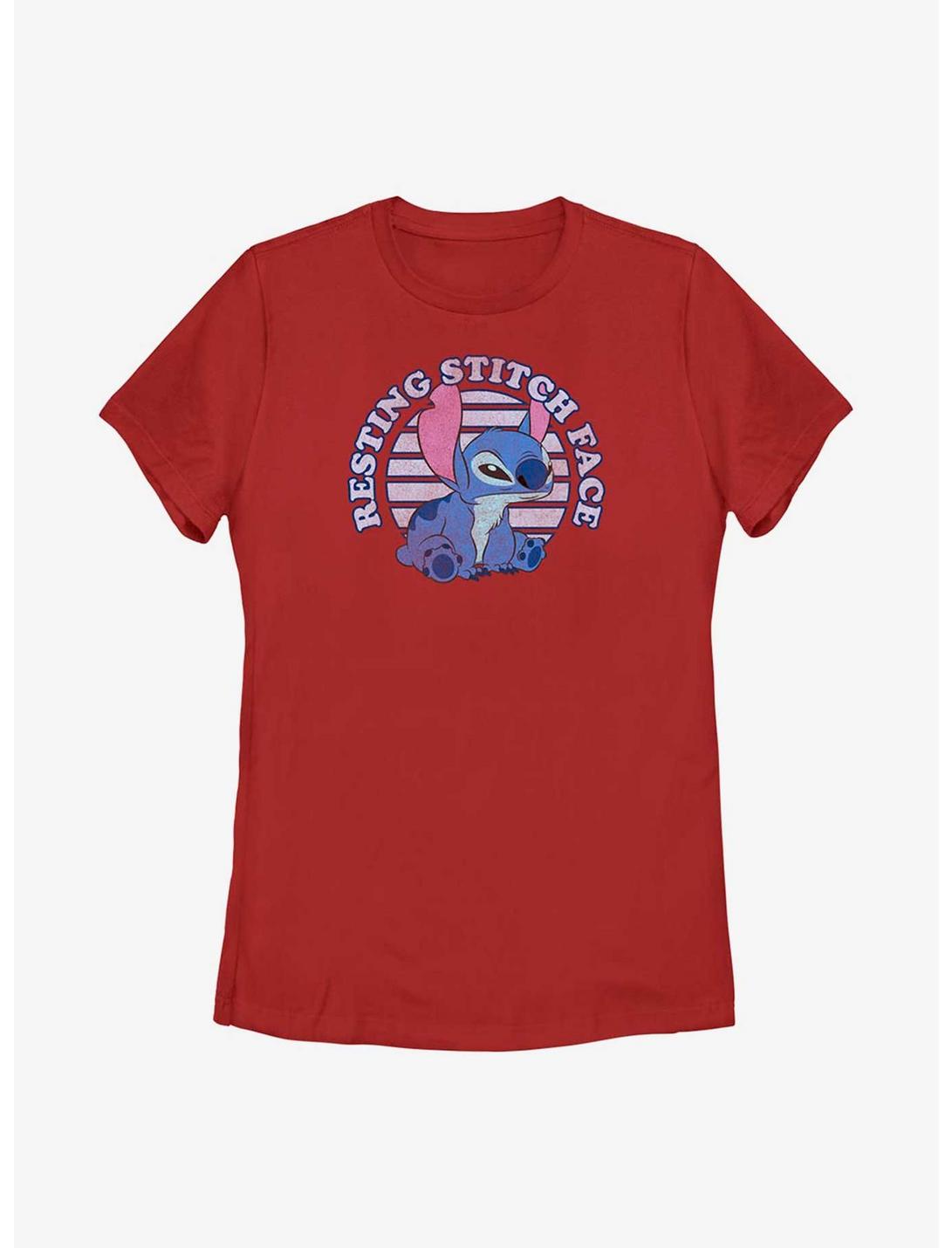 Disney Lilo And Stitch Face Womens T-Shirt, RED, hi-res