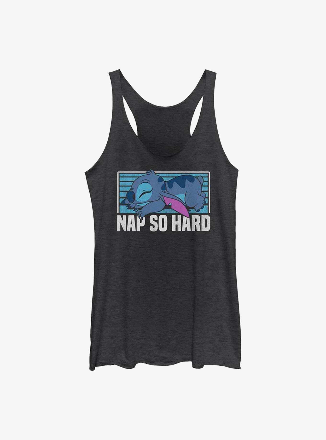 Disney Lilo And Stitch Nap Womens Tank Top, BLK HTR, hi-res