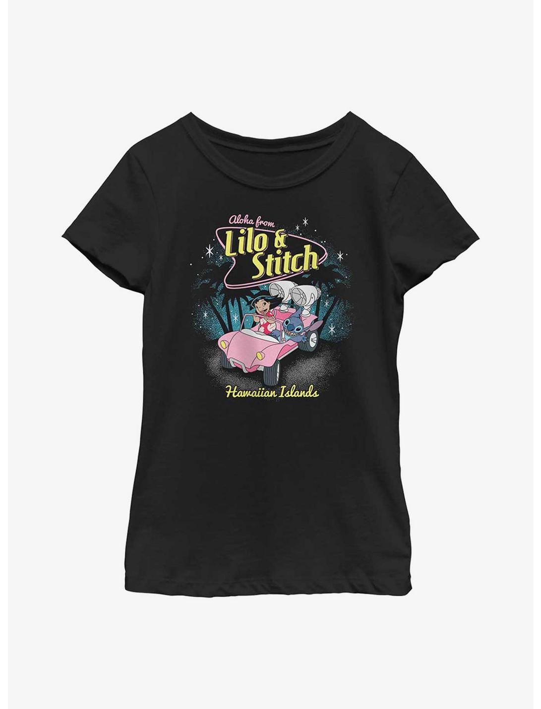 Disney Lilo And Stitch 50s Stitch Youth Girls T-Shirt, BLACK, hi-res