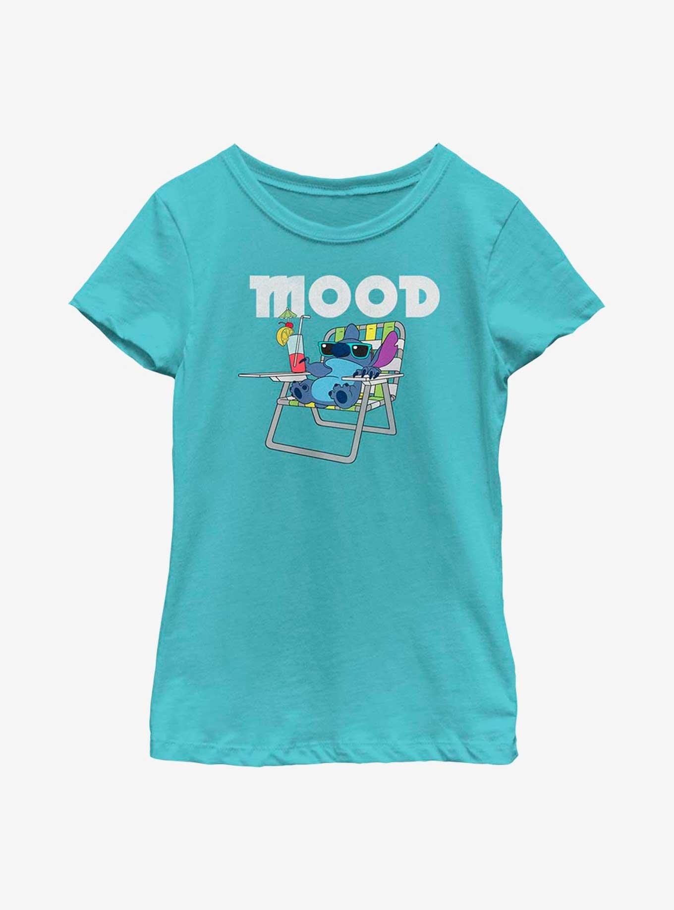 Disney Lilo And Stitch Mood Youth Girls T-Shirt, TAHI BLUE, hi-res view 1