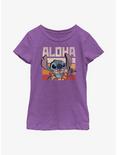 Disney Lilo And Stitch Says Aloha Youth Girls T-Shirt, PURPLE BERRY, hi-res