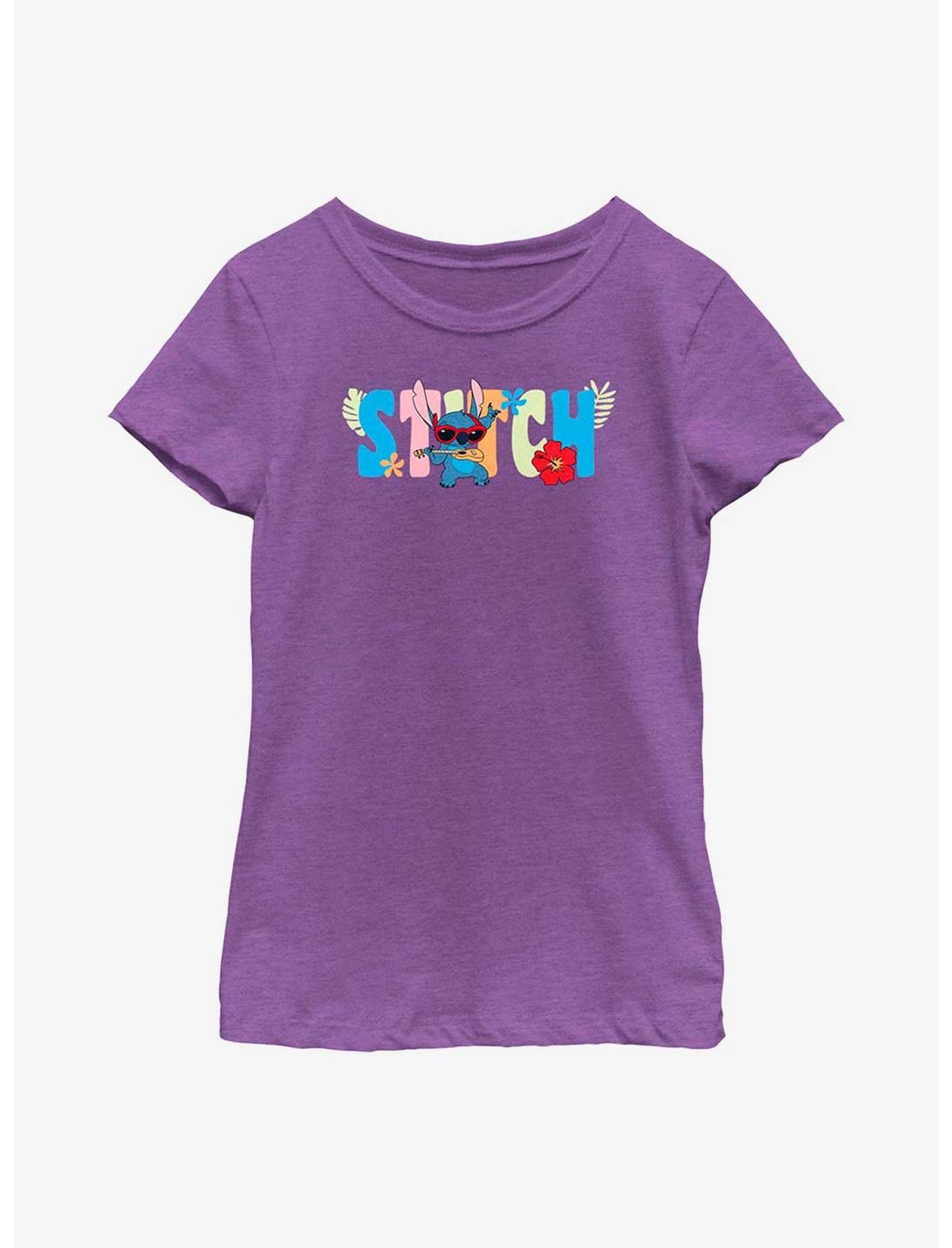 Disney Lilo And Stitch Tropic Shades Youth Girls T-Shirt, PURPLE BERRY, hi-res