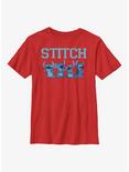 Disney Lilo And Stitch Happy Stitch Youth T-Shirt, RED, hi-res