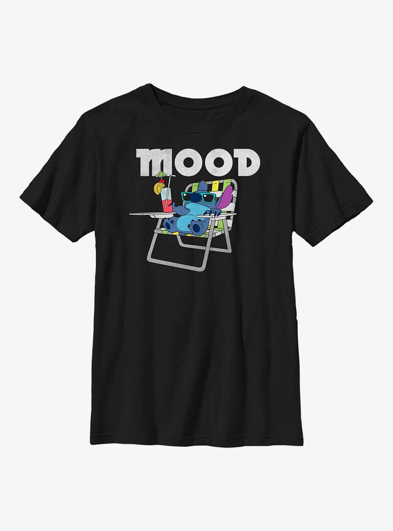 Disney Lilo And Stitch Mood Youth T-Shirt, BLACK, hi-res view 1