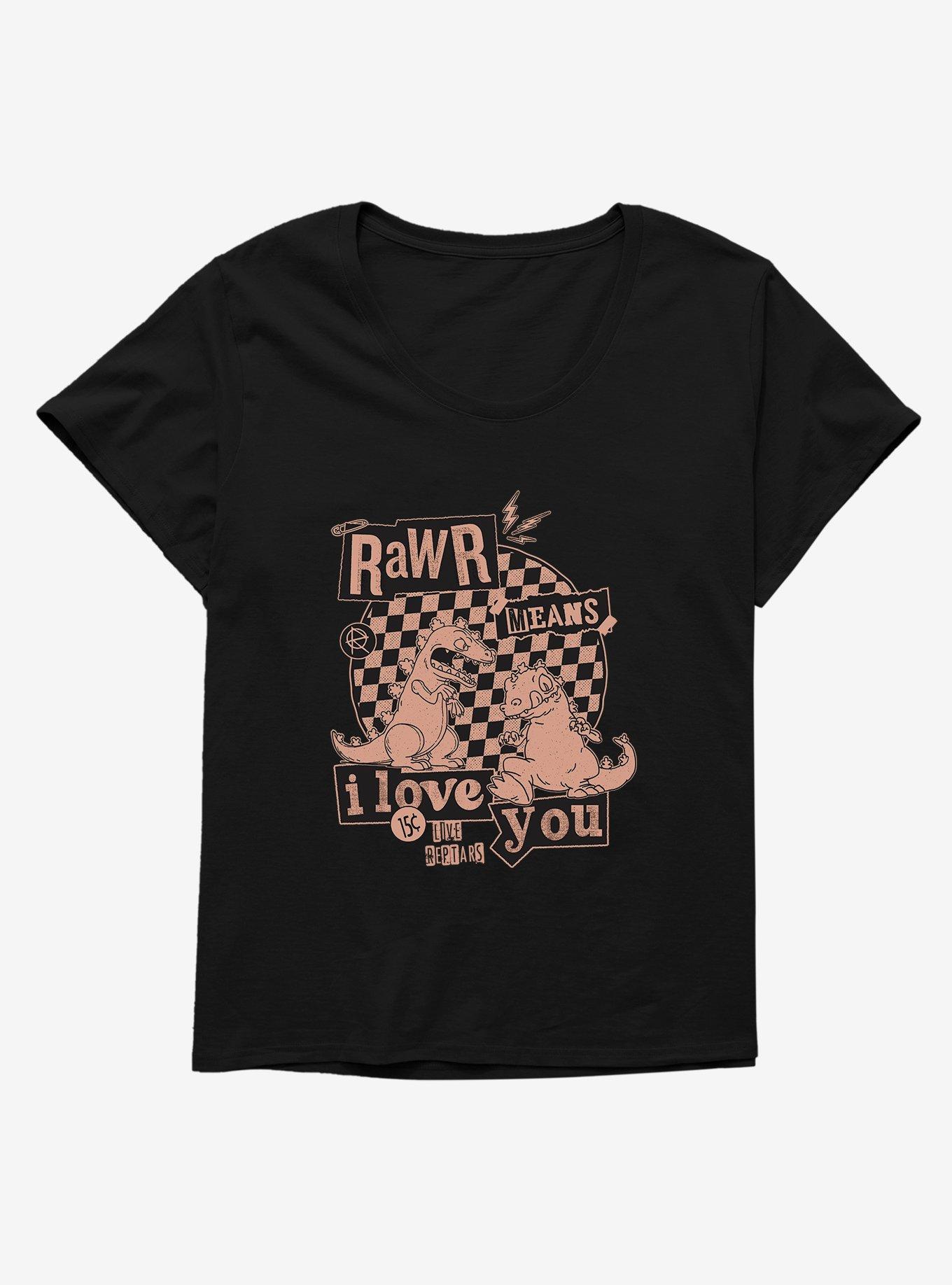 Rugrats Punk Poster Rawr Means I Love You Girls T-Shirt Plus Size, , hi-res