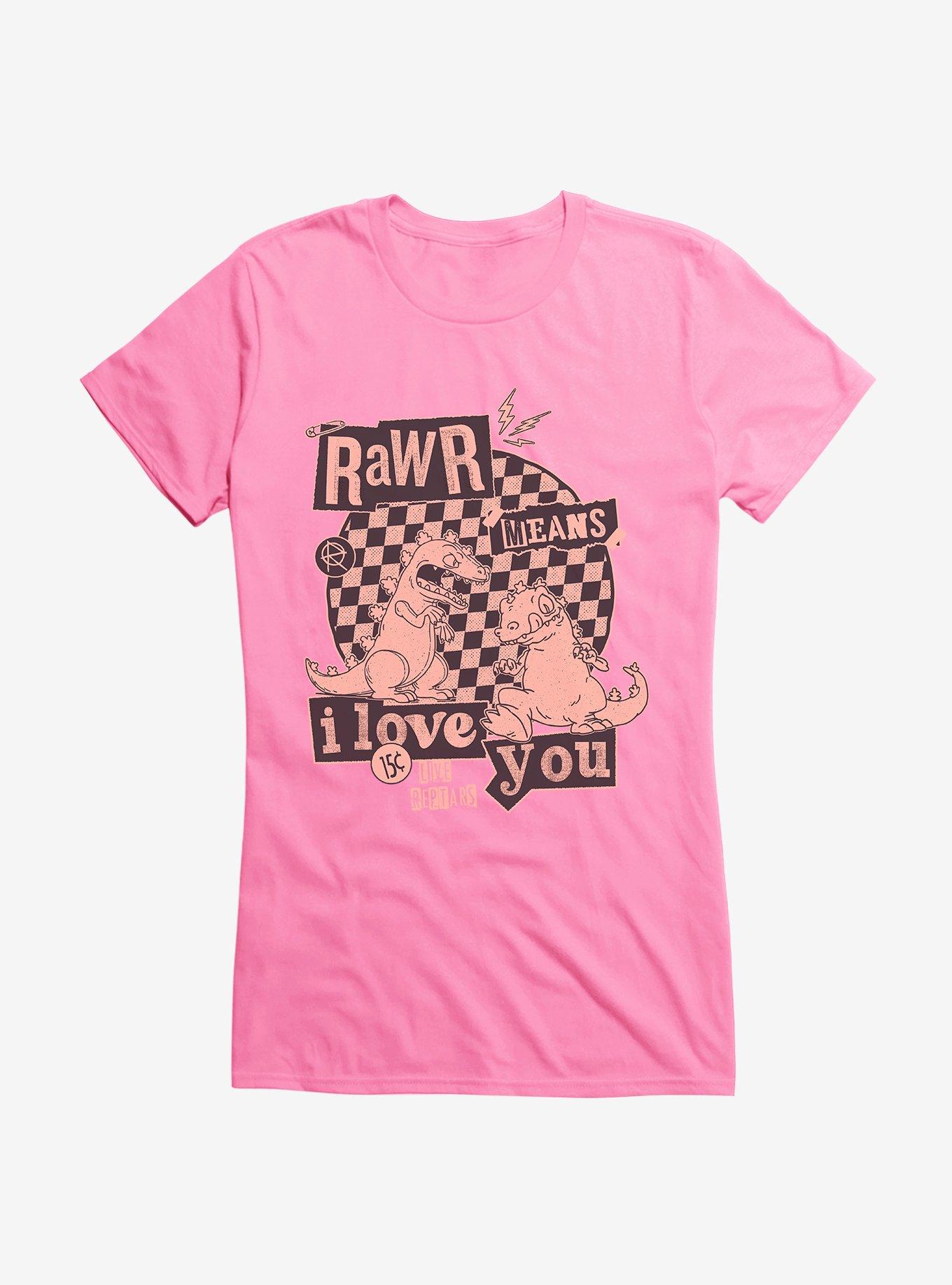 Rugrats Punk Poster Rawr Means I Love You Girls T-Shirt, CHARITY PINK, hi-res