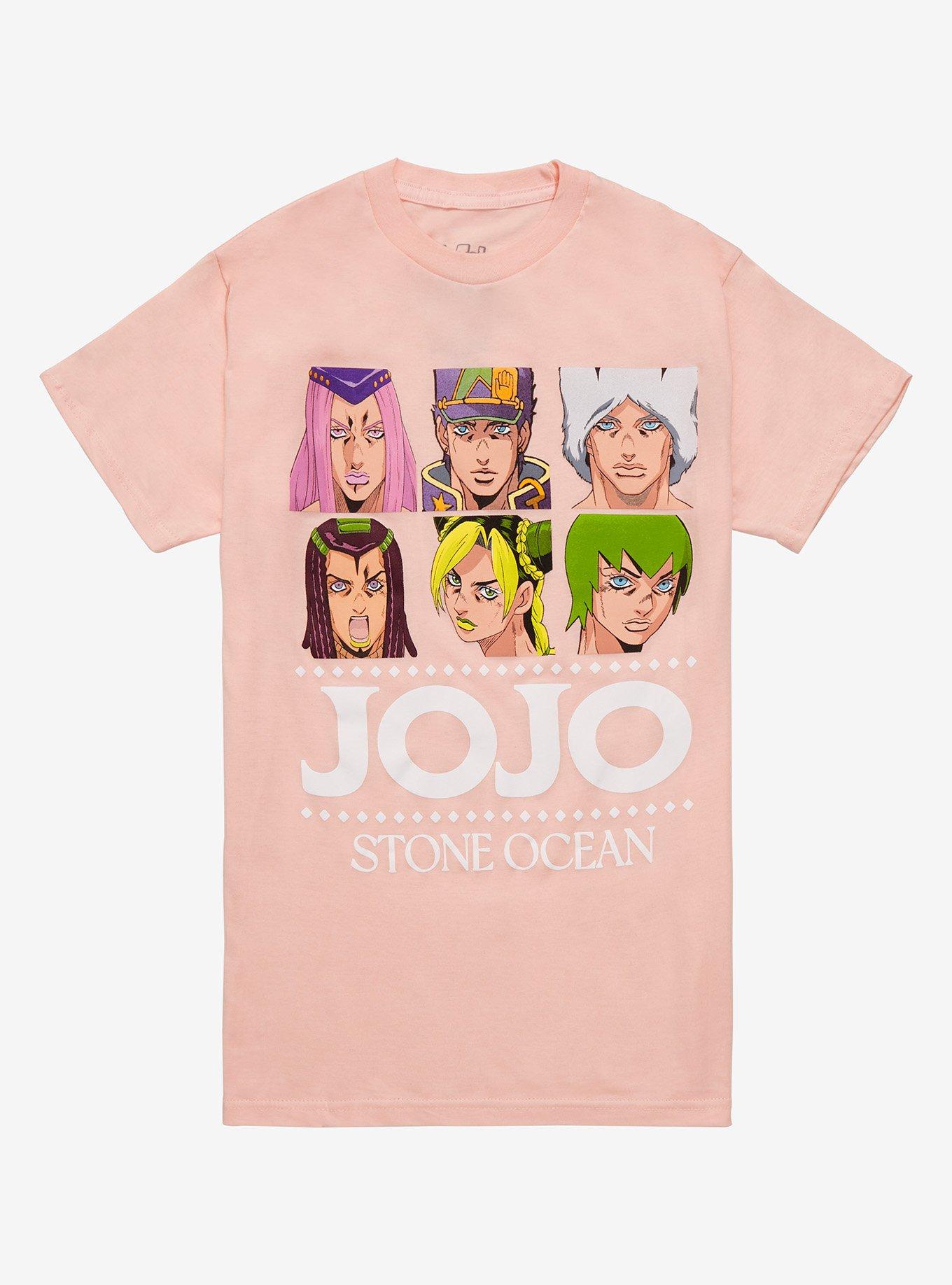 JoJo's Bizarre Adventure: Stone Ocean Pink Panel Boyfriend Fit Girls T-Shirt, MULTI, hi-res