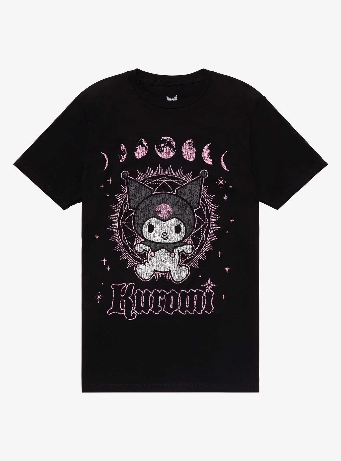 Kuromi Cosmic Moon Phase Boyfriend Fit Girls T-Shirt, , hi-res