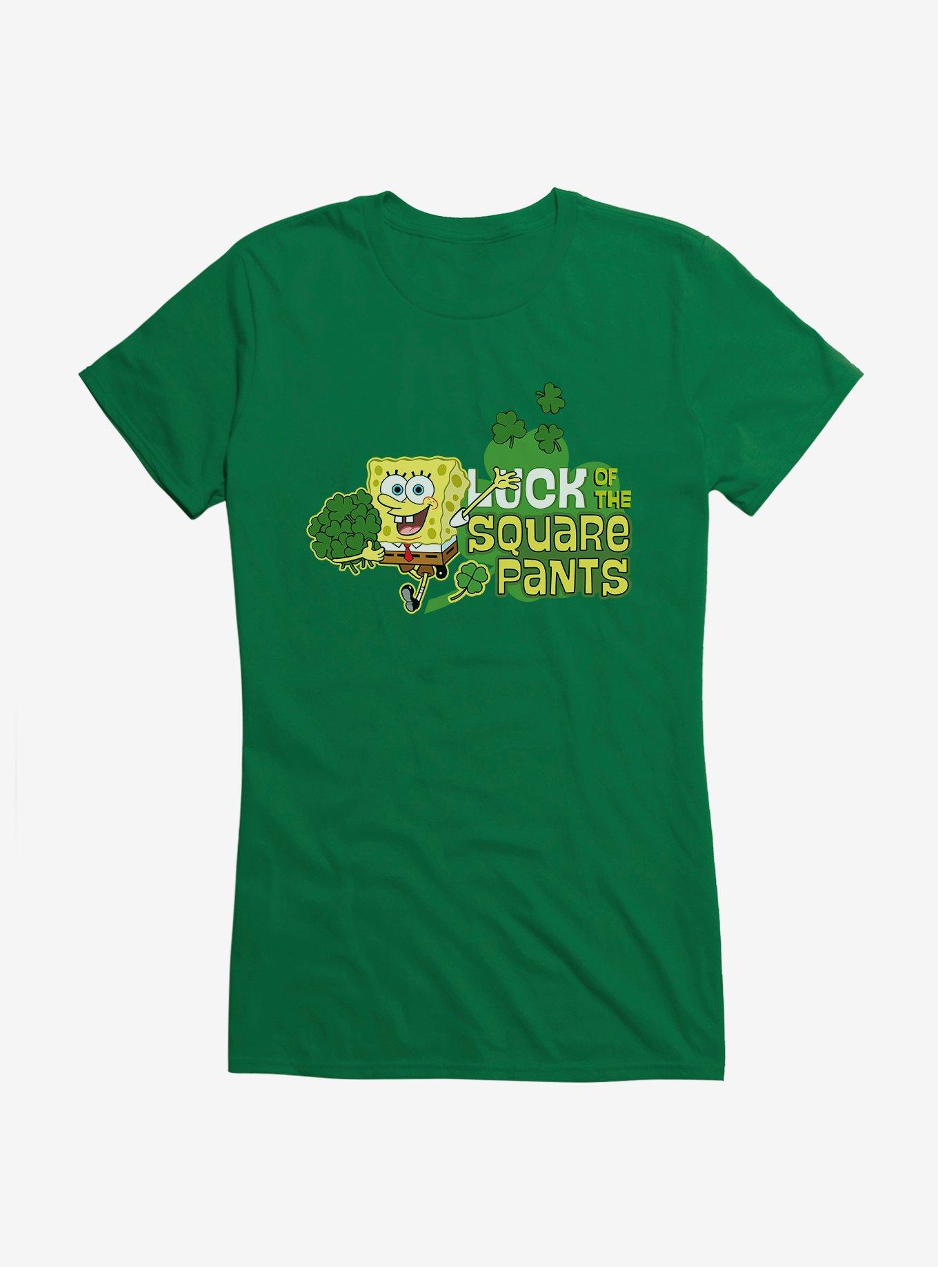SpongeBob SquarePants Luck Of The Square Pants Girls T-Shirt, KELLY GREEN, hi-res