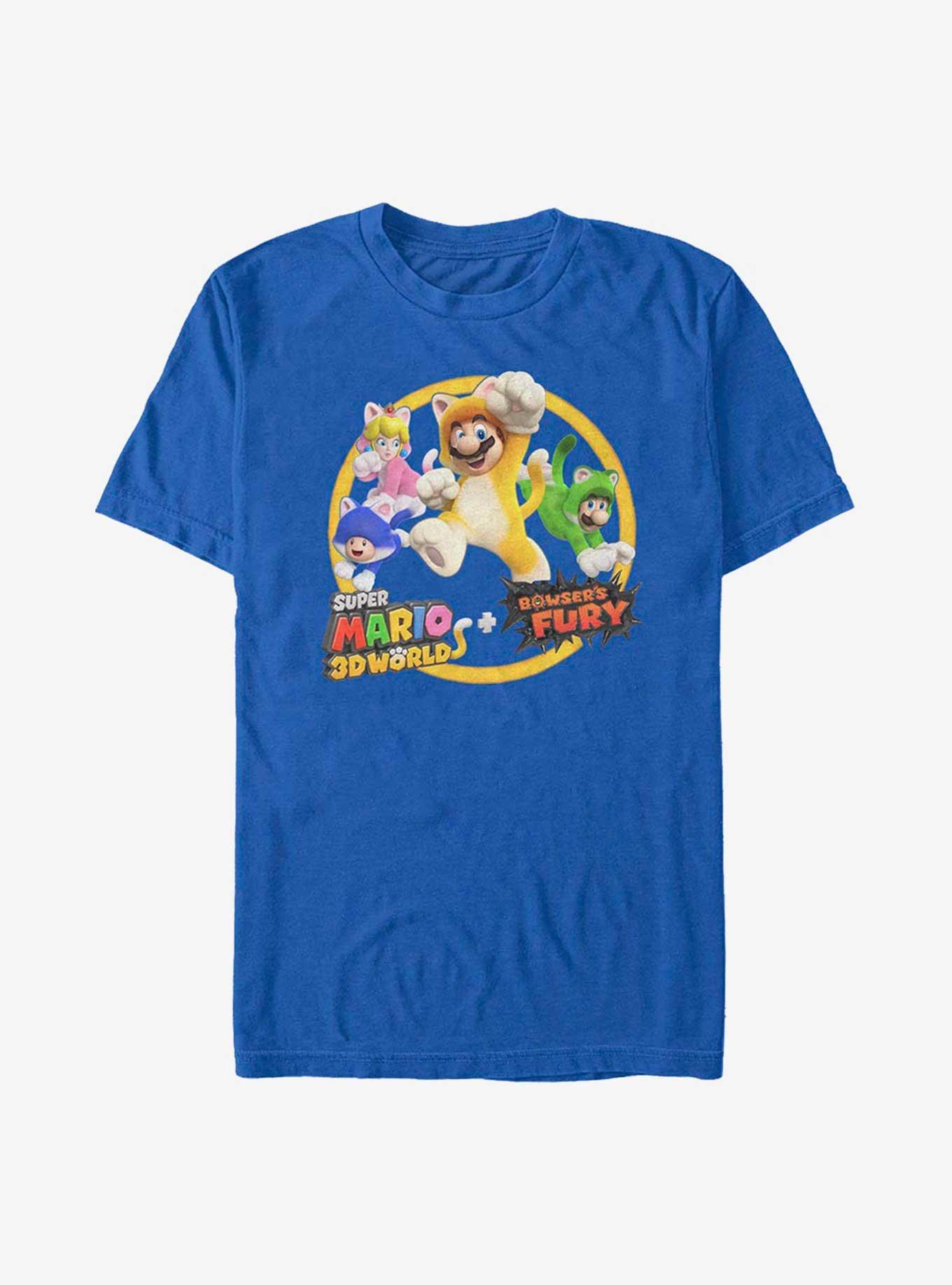 Nintendo Super Mario Cat Costume Circle T-Shirt, ROYAL, hi-res