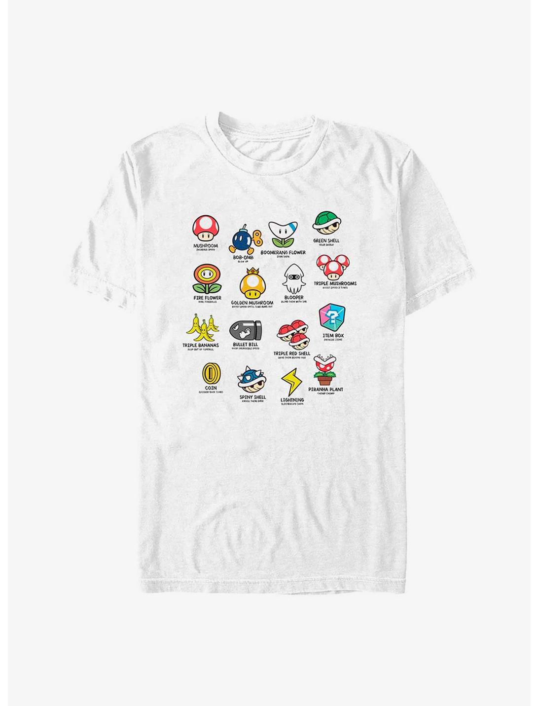 Nintendo Mario Kart Objects T-Shirt, WHITE, hi-res