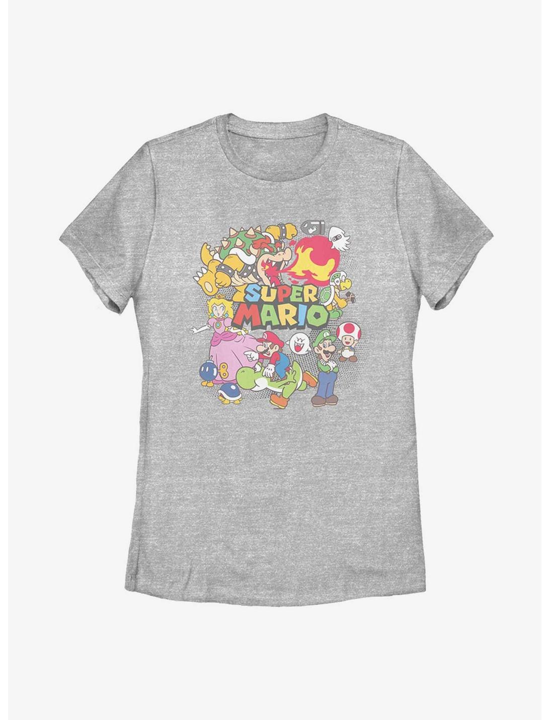 Nintendo Super Mario Color Collage Womens T-Shirt, ATH HTR, hi-res