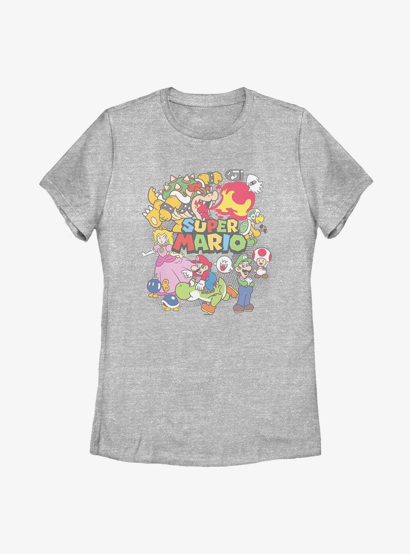 Nintendo Super Mario Color Collage Womens T-Shirt, , hi-res