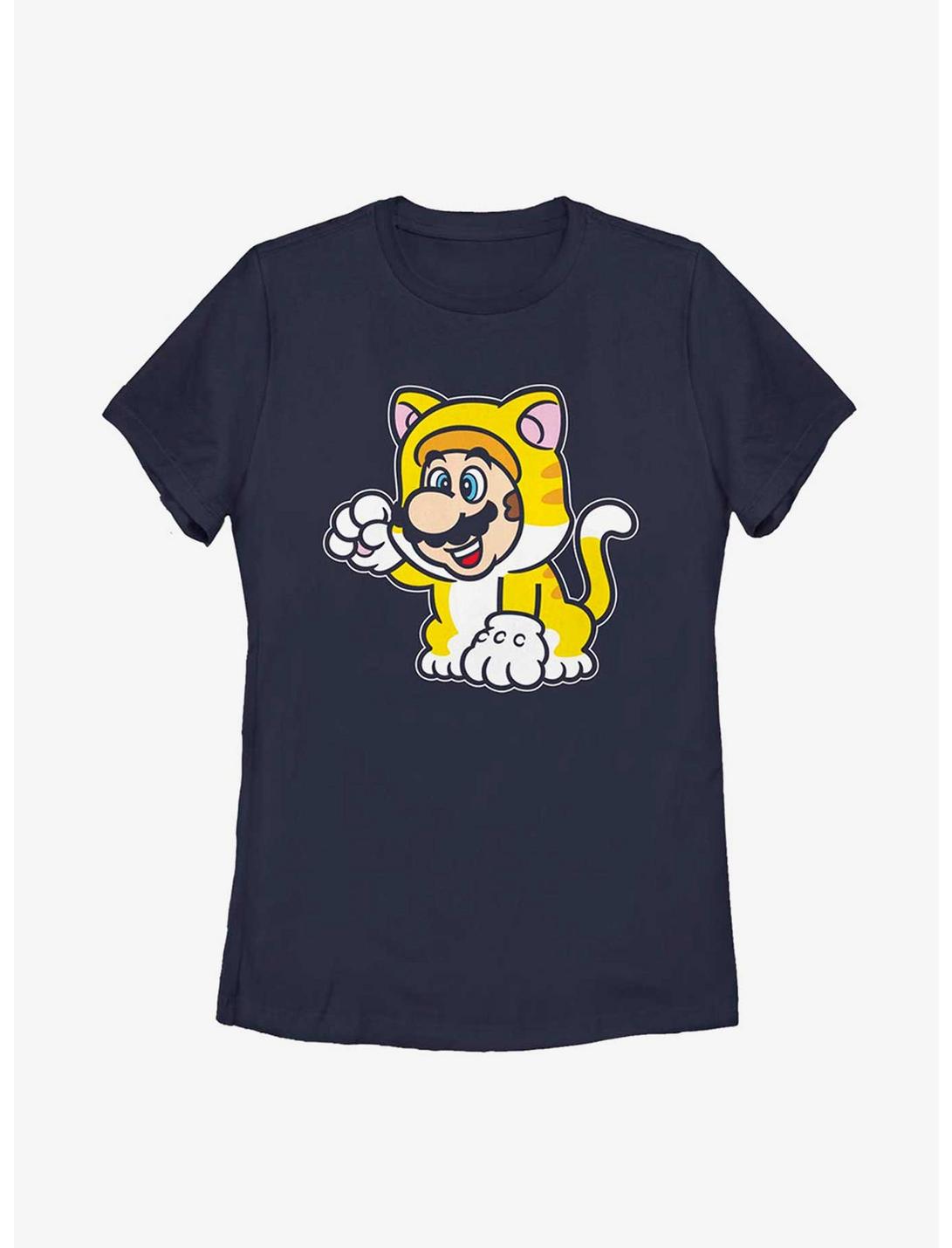 Nintendo Super Mario Cat Costume Womens T-Shirt, NAVY, hi-res