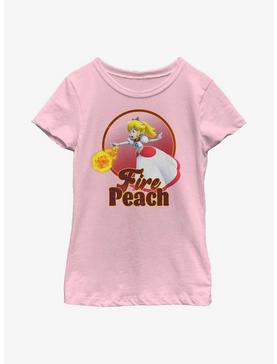 Nintendo Super Mario Bros Fire Peach Youth Girl T-Shirt, , hi-res
