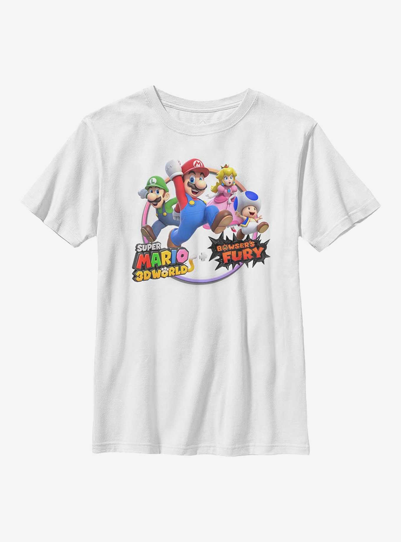 Nintendo Super Mario 3D World Bowser's Fury Group Youth T-Shirt, , hi-res