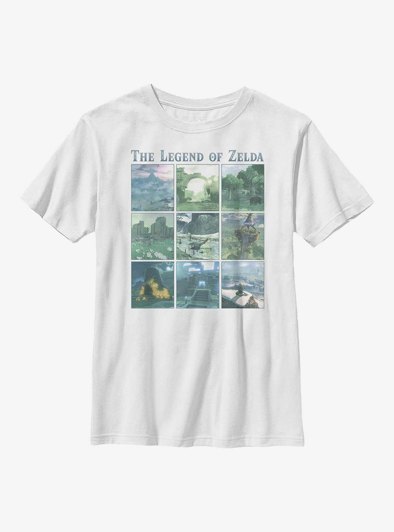 Nintendo The Legend Of Zelda Breath Of The Wild Locations Youth T-Shirt, WHITE, hi-res