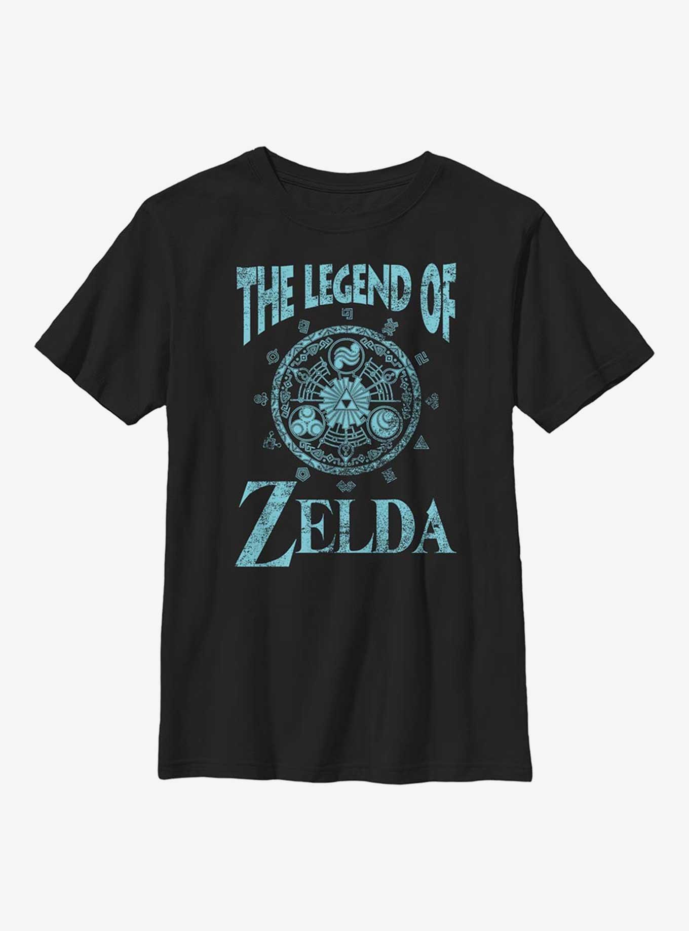 Nintendo The Legend Of Zelda Elements Youth T-Shirt, BLACK, hi-res
