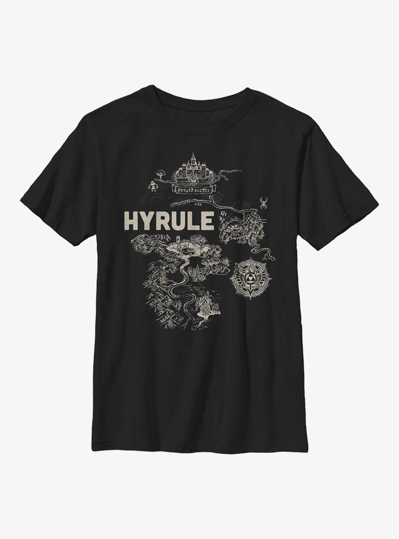 Nintendo The Legend Of Zelda Hyrule Regional Map Youth T-Shirt, , hi-res