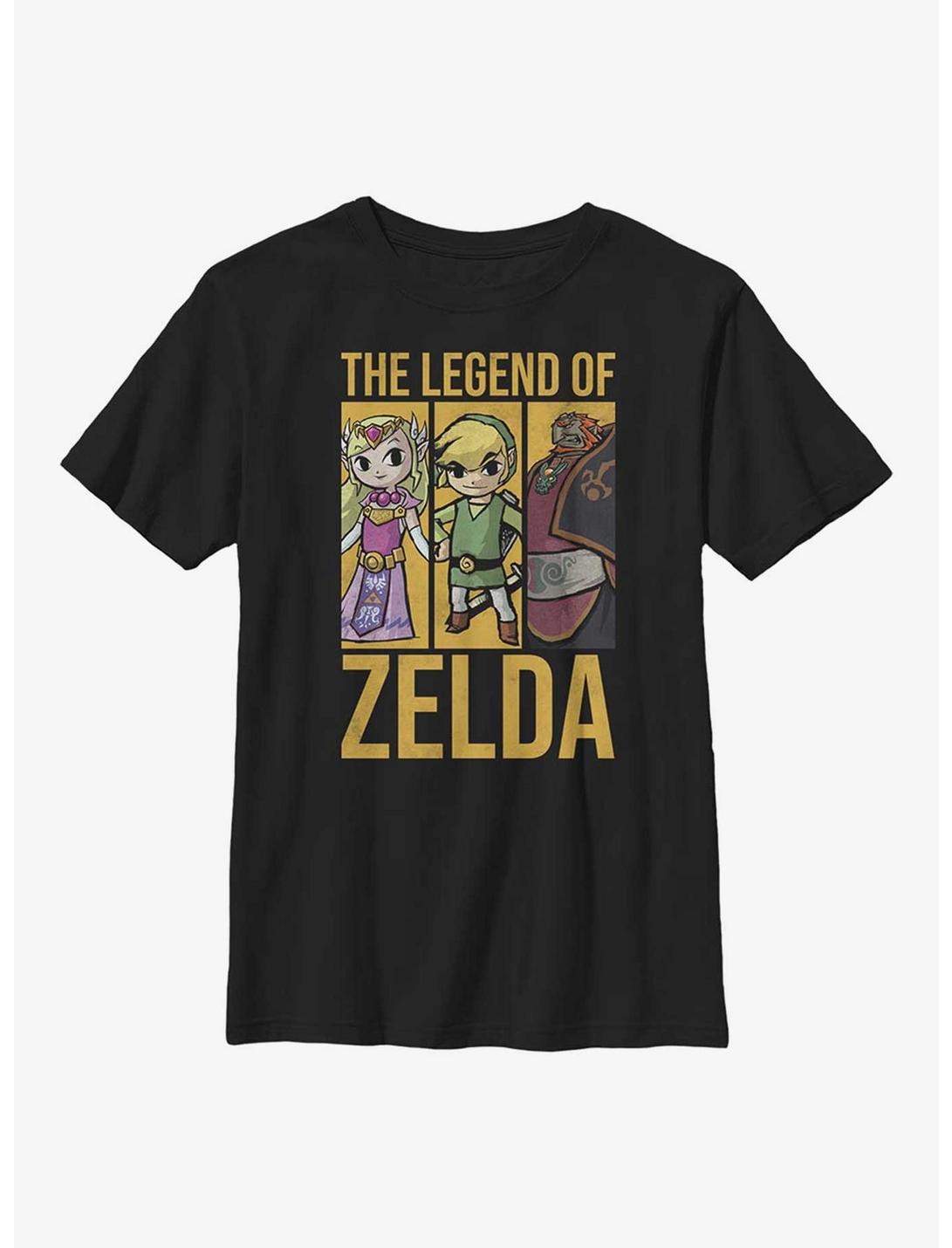 Nintendo The Legend Of Zelda Zelda Trio Youth T-Shirt, BLACK, hi-res