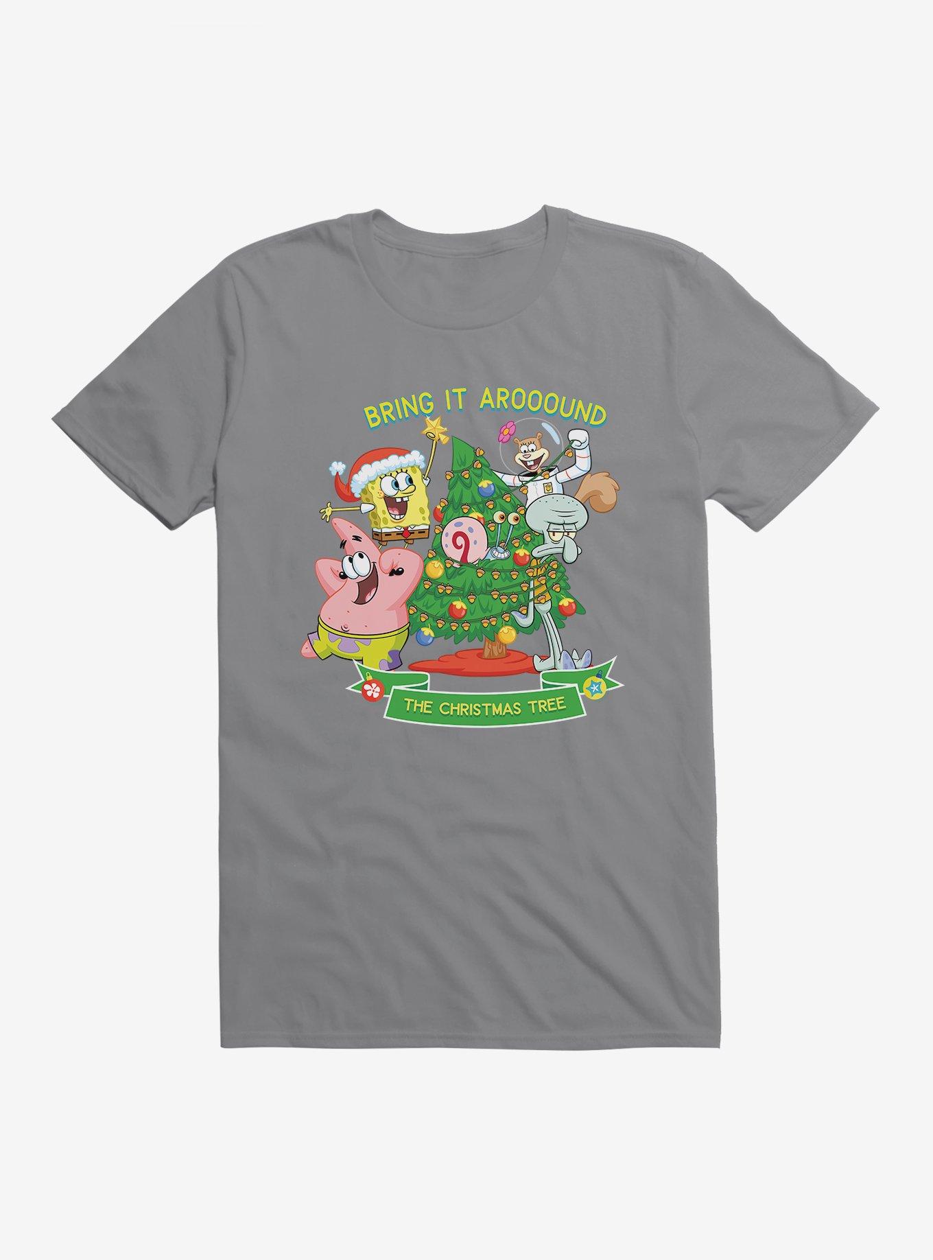 SpongeBob SquarePants Around The Christmas Tree T-Shirt, STORM GREY, hi-res
