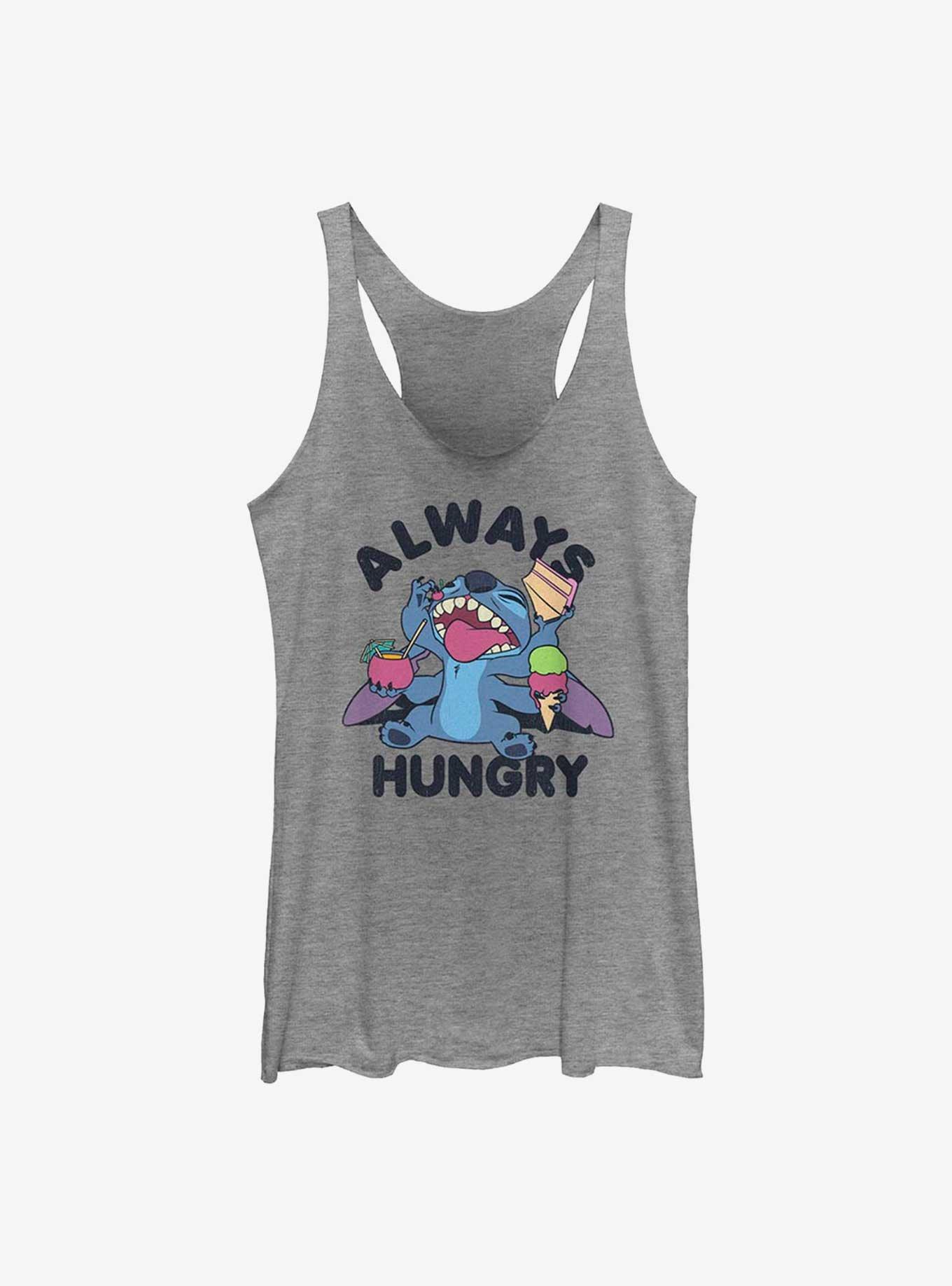 Disney Lilo & Stitch Munchies Girls Raw Edge Tank, GRAY HTR, hi-res