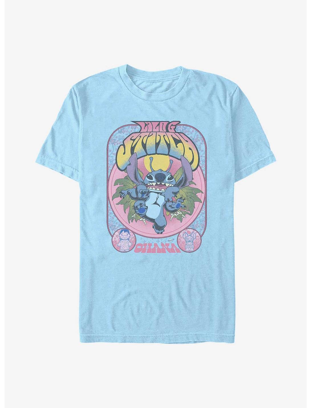 Disney Lilo & Stitch Psychadelic T-Shirt, LT BLUE, hi-res