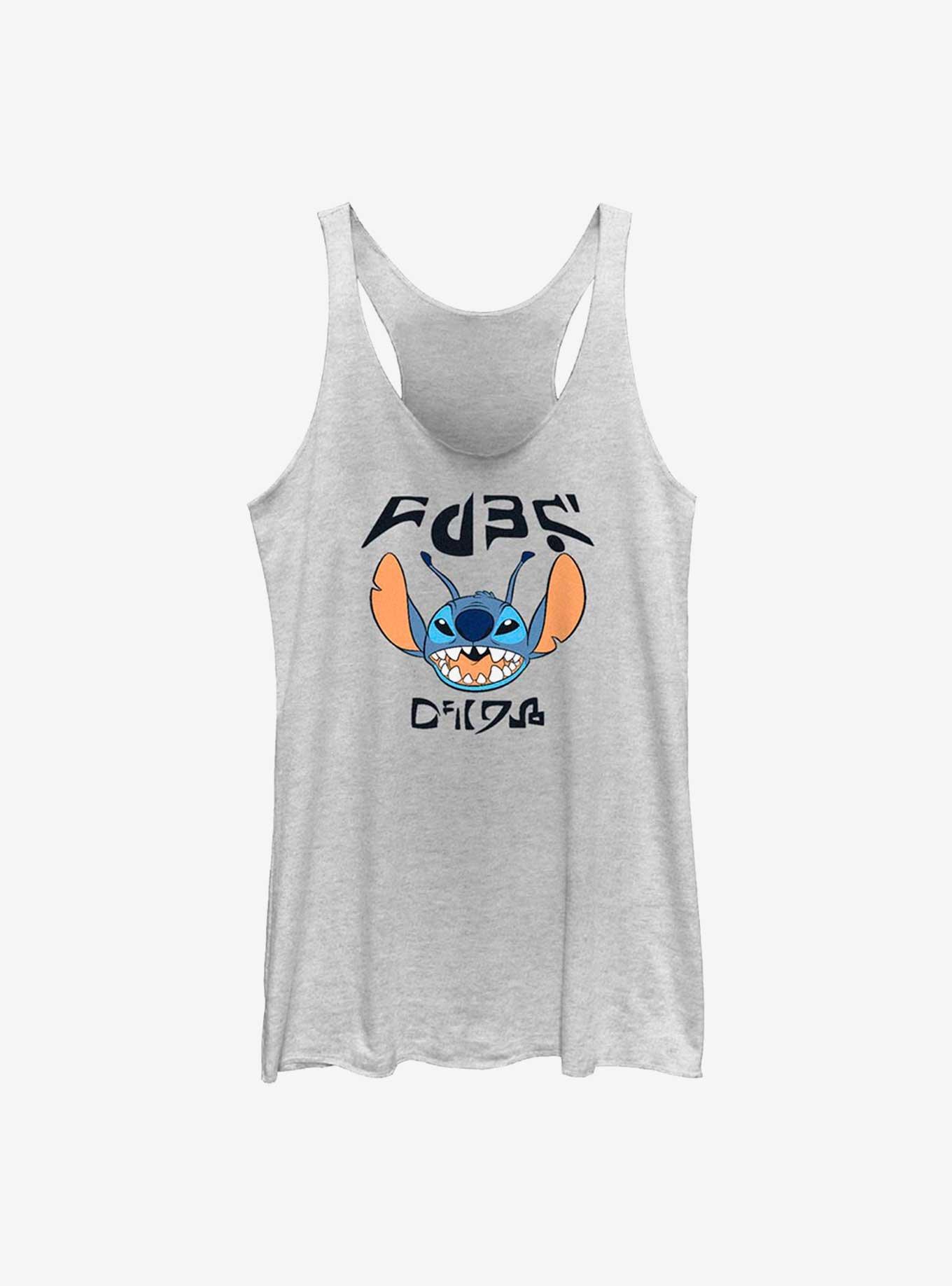 Disney Lilo & Stitch Crawl Girls Raw Edge Tank, WHITE HTR, hi-res