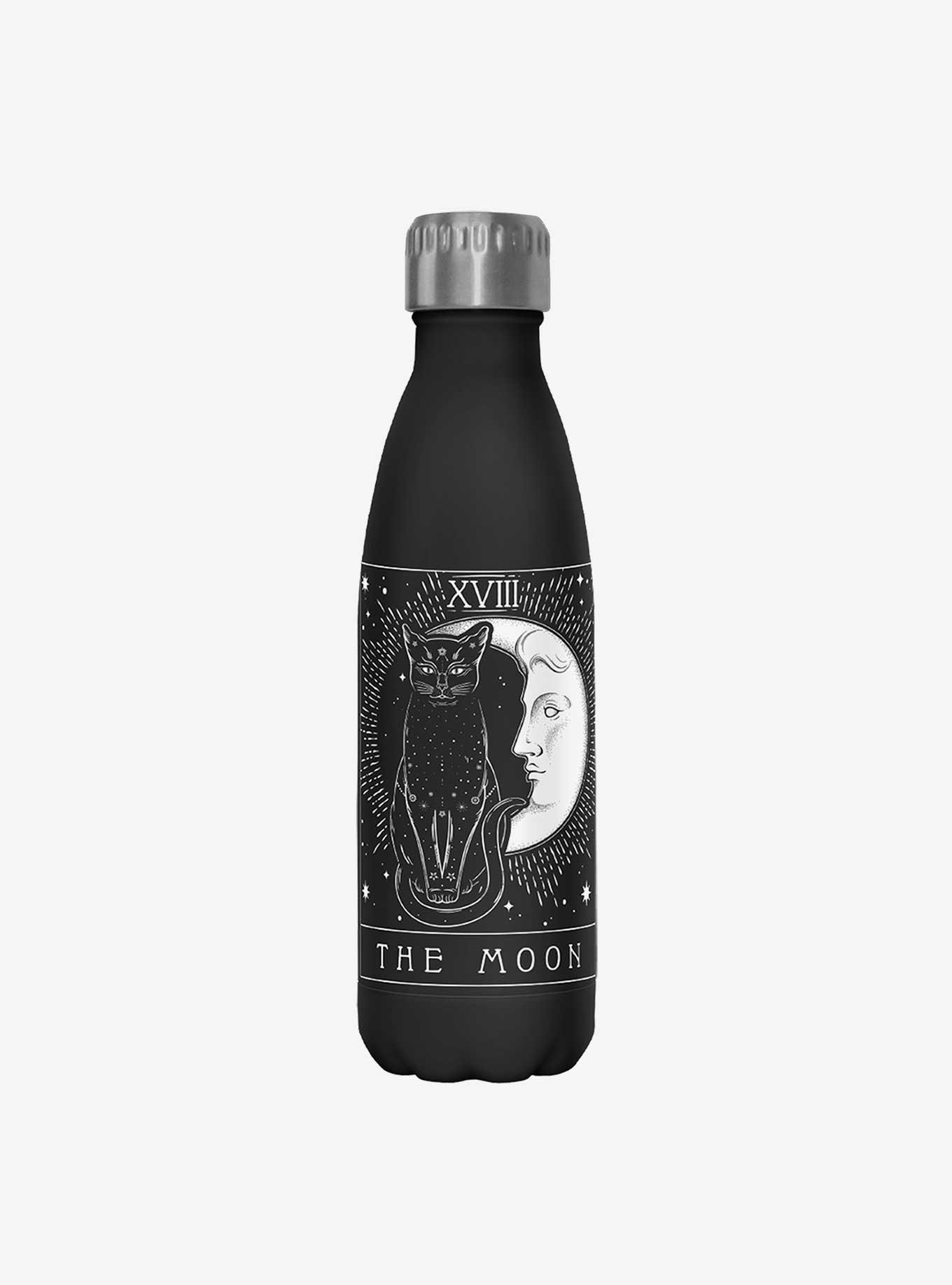 Tarot Moon Black Cat Stainless Steel Water Bottle, , hi-res