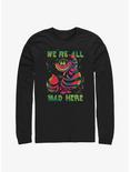 Disney Alice In Wonderland Cheshire Cat Rainbow Long Sleeve T-Shirt, BLACK, hi-res