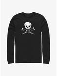 Jackass Skull Logo Long Sleeve T-Shirt, BLACK, hi-res