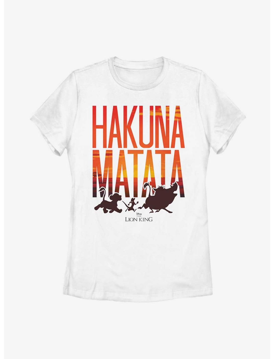 Disney The Lion King Sunset Hakuna Matata Womens T-Shirt, WHITE, hi-res