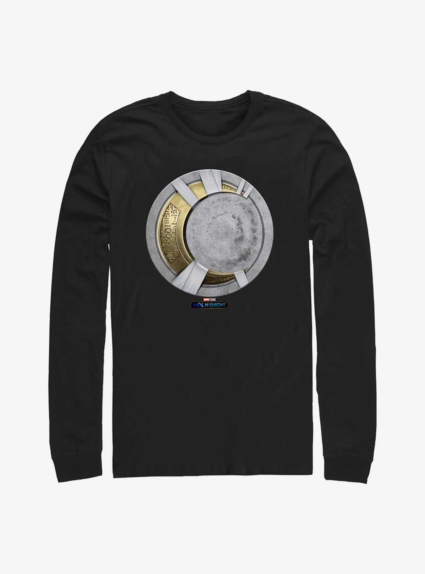 Marvel Moon Knight Gold Moon Icon Long Sleeve T-Shirt, BLACK, hi-res