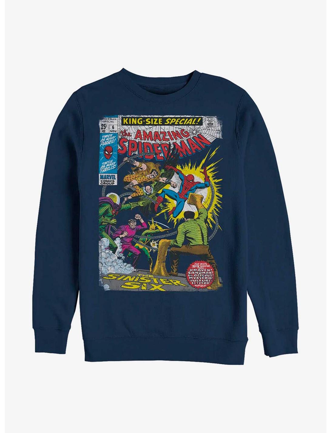 Marvel Spider-Man Sinister Six Comic Sweatshirt, NAVY, hi-res