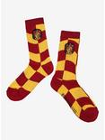 Harry Potter Gryffindor Crest Wavy Checkered Crew Socks - BoxLunch Exclusive , , hi-res