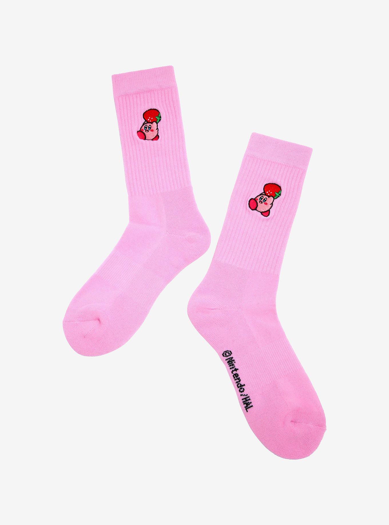 Nintendo Kirby with Strawberry Crew Socks- BoxLunch Exclusive, , hi-res