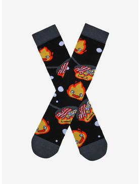 Studio Ghibli Howl's Moving Castle Calcifer Cooking Eggs & Bacon Crew Socks - BoxLunch Exclusive, , hi-res