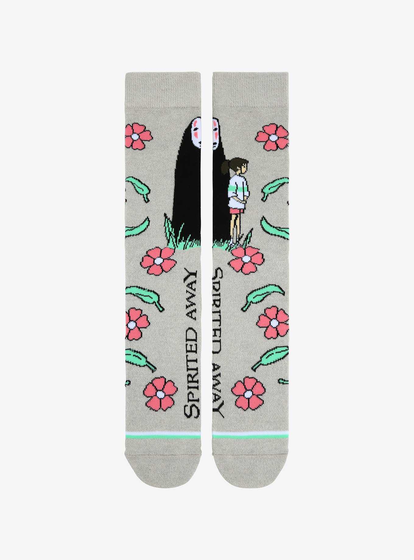 Studio Ghibli Spirited Away No-Face & Chihiro Floral Crew Socks - BoxLunch Exclusive, , hi-res