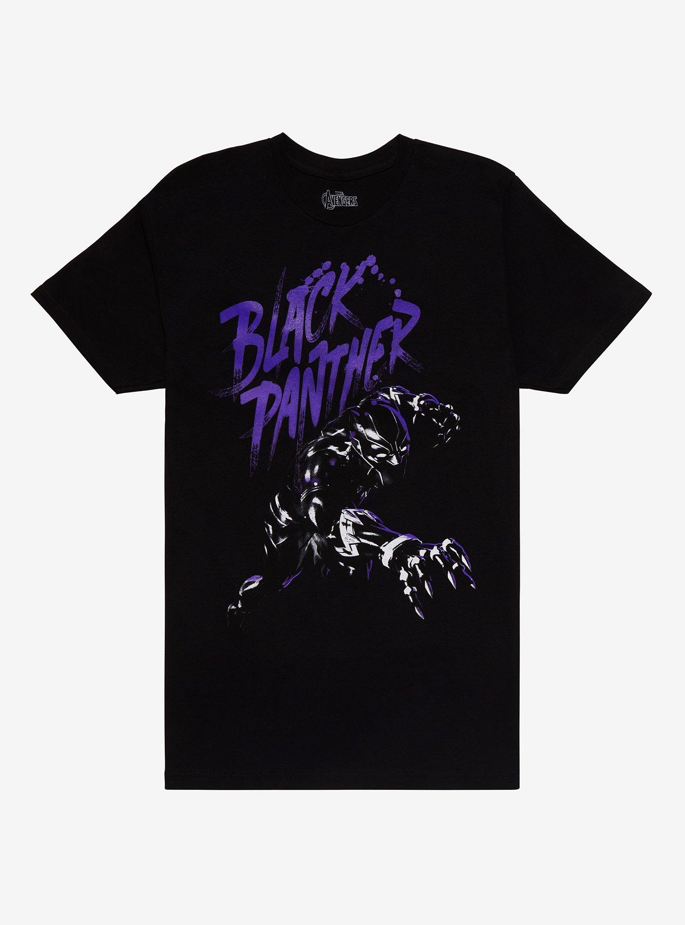 Marvel Black Panther Purple Sketch Boyfriend Fit Girls T-Shirt, MULTI, hi-res