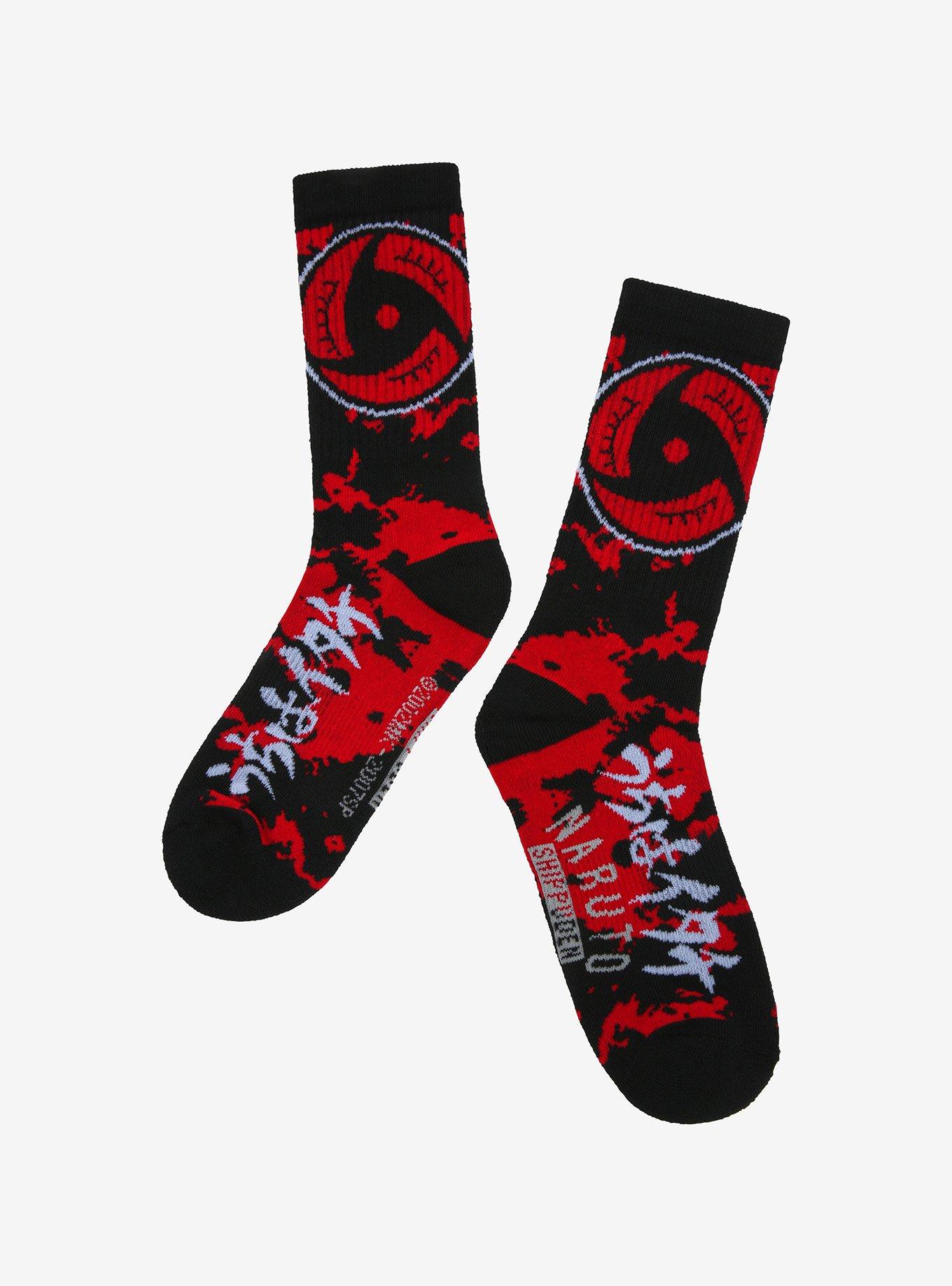 Naruto Shippuden Sharingan Tie-Dye Crew Socks - BoxLunch Exclusive, , hi-res